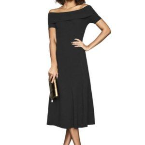 Reiss Melissa Bateau Neck Knit Black Dress size L